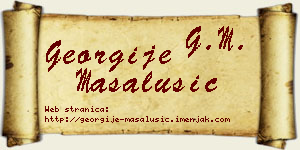 Georgije Masalušić vizit kartica